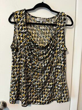 KASPER DROP NECK SLEEVELESS BLOUSE SZ XL